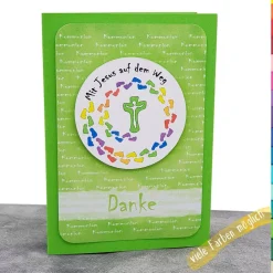 Dankeskarte Kommunion - Mit Jesus auf dem Weg