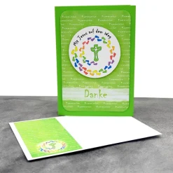 Dankeskarte Kommunion - Mit Jesus auf dem Weg