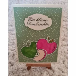 Danksagungskarte " Ein kleines Dankeschön " bunte Äpfel