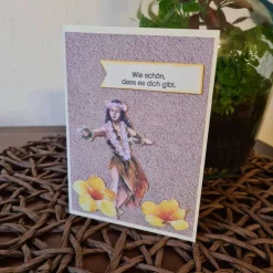 Danksagungskarte - Strand - Blüten - Sand