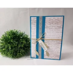 Danksagungskarte Dankeskarte Kommunion Konfirmation MAIGRÜN-TAUPE oder Wunschfarbe