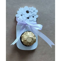 Das "Marmeladenglas mit Blümchen" für Schokokugeln