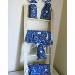 Dauerhafter Adventskalender: 24 Säckchen in Marineblau & Weiß – Maritim & Handgenäht aus Baumwolle