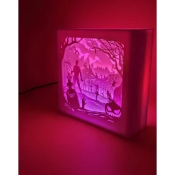 3D-Druck LED Lichtbox – Halloween Friedhofs-Szene