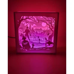 3D-Druck LED Lichtbox – Halloween Friedhofs-Szene