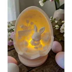 3D-Druck Osterlicht „Frohe Ostern“ – Magische LED Oster-Lampe