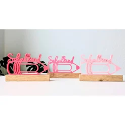 3D-DRUCK Schriftzug "Schulkind" mit Eichenholzsticks aus PLA