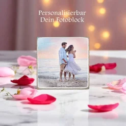 DEIN FOTOBLOCK, Holzblock Holzschild, personalisierbare minimalistische Wanddeko zum Aufhängen oder Hinstellen