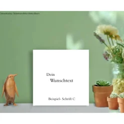 DEIN WUNSCHTEXT, Holzblock Holzschild, personalisierbare minimalistische Wanddeko zum Aufhängen oder Hinstellen