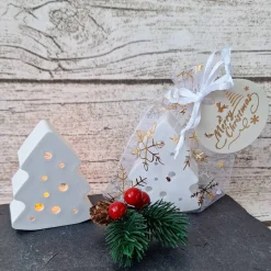 Deko Bäume mit Ballonlicht im Organzasäckchen ~ Lichtbäume ~ Weihnachtsbaum ~ Weihnachten