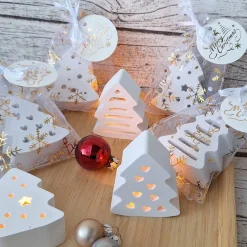 Deko Bäume mit Ballonlicht im Organzasäckchen ~ Lichtbäume ~ Weihnachtsbaum ~ Weihnachten