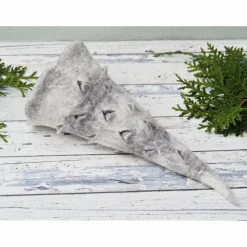 Deko Filz Tannenbaum in Grau/Weiß aus dem Naturmaterial Wolle in Handarbeit gefilzt Produkt #472110