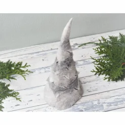Deko Filz Tannenbaum in Grau/Weiß aus dem Naturmaterial Wolle in Handarbeit gefilzt Produkt #472110
