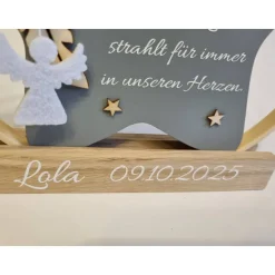 Deko für Sternenkinder | Holzstern für Sternenkind | Erinnerung an verstorbenes Kind | Andenken Fehlgeburt