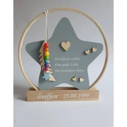 Deko für Sternenkinder | Holzstern für Sternenkind | Erinnerung an verstorbenes Kind | Andenken Fehlgeburt