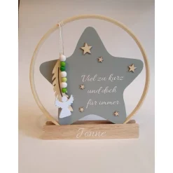 Deko für Sternenkinder | Holzstern für Sternenkind | Erinnerung an verstorbenes Kind | Andenken Fehlgeburt