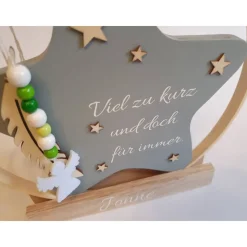 Deko für Sternenkinder | Holzstern für Sternenkind | Erinnerung an verstorbenes Kind | Andenken Fehlgeburt