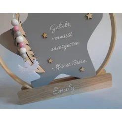 Deko für Sternenkinder | Holzstern für Sternenkind | Erinnerung an verstorbenes Kind | Andenken Fehlgeburt