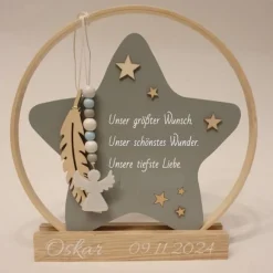 Deko für Sternenkinder | Holzstern für Sternenkind | Erinnerung an verstorbenes Kind | Andenken Fehlgeburt