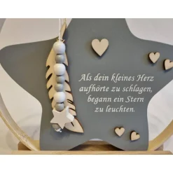 Deko für Sternenkinder | Holzstern für Sternenkind | Erinnerung an verstorbenes Kind | Andenken Fehlgeburt