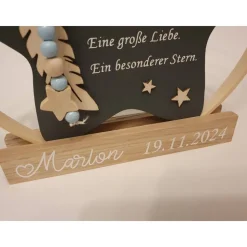 Deko für Sternenkinder | Holzstern für Sternenkind | Erinnerung an verstorbenes Kind | Andenken Fehlgeburt