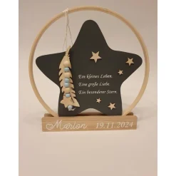 Deko für Sternenkinder | Holzstern für Sternenkind | Erinnerung an verstorbenes Kind | Andenken Fehlgeburt