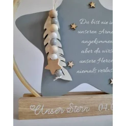 Deko für Sternenkinder | Holzstern für Sternenkind | Erinnerung an verstorbenes Kind | Andenken Fehlgeburt