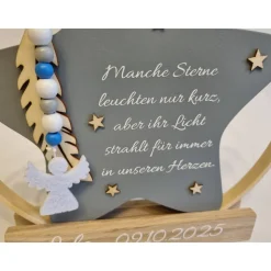 Deko für Sternenkinder | Holzstern für Sternenkind | Erinnerung an verstorbenes Kind | Andenken Fehlgeburt