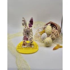 Deko Hase mit echten Blüten Lila