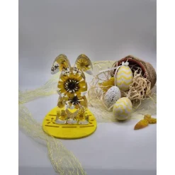Deko Hase mit echten Blüten gelb