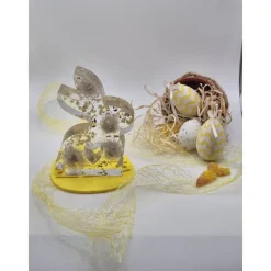 Deko Hase mit echten Blumen Natur