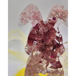 Deko Hase mit echten Blumen Rosa-pink