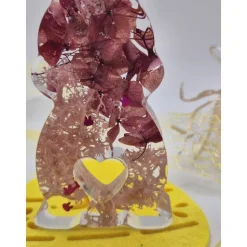 Deko Hase mit echten Blumen Rosa-pink