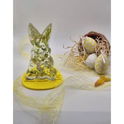 Deko Hase mit echten Blumen Hellgrün