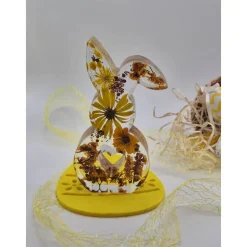 Deko Hase mit echten Blumen Gelb-orange