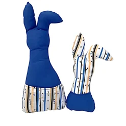 Deko Hasen im 2er Set, Stoffhasen, Osterhasen mit Tasche