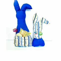 Deko Hasen im 2er Set, Stoffhasen, Osterhasen mit Tasche