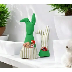 Deko Hasen im 2er Set, Stoffhasen, Osterhasen mit Tasche