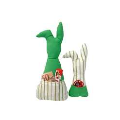 Deko Hasen im 2er Set, Stoffhasen, Osterhasen mit Tasche