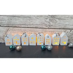 Deko Häuschen mit Ballonlicht im Organzasäckchen ~ Lichthäuser ~ Weihnachten ~ Lichthaus