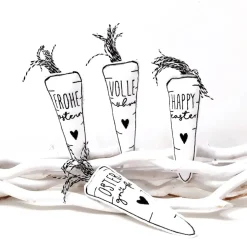 Deko Karotte aus Stoff, bestickt, Ostermöhre, eine Möhre