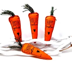 Deko Karotte aus Stoff, bestickt, Ostermöhre, eine Möhre