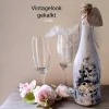 Deko Sekt-Flasche  gekalkt im Vintagelook