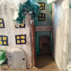 Deko Winterhäuser, Holz & bemalt