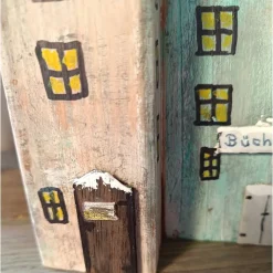 Deko Winterhäuser, Holz & bemalt