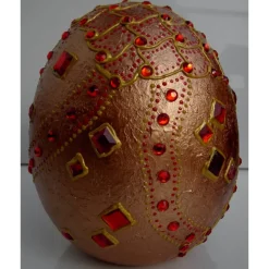 Dekoei KUPFERFEUER Acrylmalerei auf einem Keramikei Ostergeschenk Kunst Künstler-Ei Sammlerstück Unikat