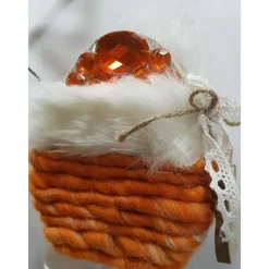 Deko-Ei orange Glitzersteine Holz zum Stellen