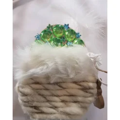 Deko-Ei originell grün türkis Glitzersteine Spitze