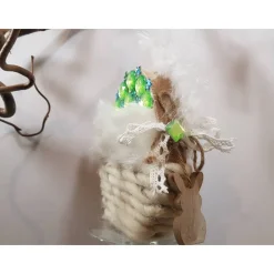 Deko-Ei originell grün türkis Glitzersteine Spitze