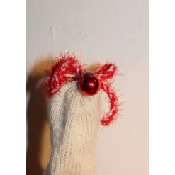 Dekofigur BÄUMCHENWICHTEL Weihnachtswichtel witzige Upcyclingfigur aus Sektflasche m. handgestricktem Mützchen